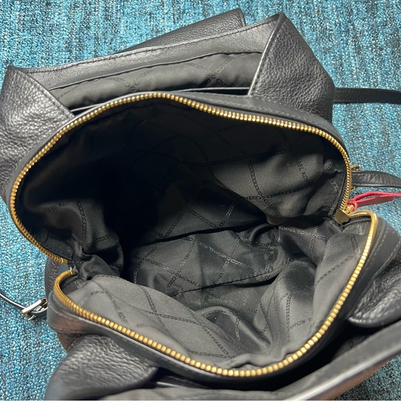 Michael Kors Raven Medium Pebbled Leather Backpack in Black - Picture 9 of 14